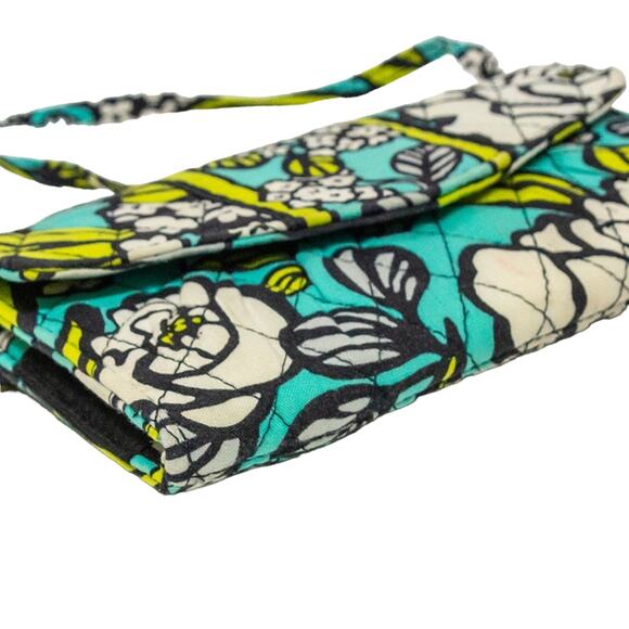Quilted Purse VERA BRADLEY Trifold Crossbody Wallet Retired 2013 Island Bloom - Picture 3 of 7